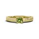 1 - Kaelan 6.00 mm Princess Cut Peridot Solitaire Engagement Ring 