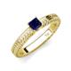 4 - Kaelan 6.00 mm Princess Cut Lab Created Blue Sapphire Solitaire Engagement Ring 