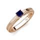 4 - Kaelan 6.00 mm Princess Cut Lab Created Blue Sapphire Solitaire Engagement Ring 