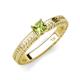 4 - Kaelan 6.00 mm Princess Cut Peridot Solitaire Engagement Ring 