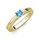 4 - Kaelan 6.00 mm Princess Cut Blue Topaz Solitaire Engagement Ring 