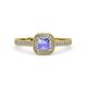 3 - Aellai Princess Cut Tanzanite and Diamond Halo Engagement Ring 