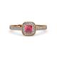 3 - Aellai Princess Cut Rhodolite Garnet and Diamond Halo Engagement Ring 