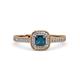 3 - Aellai Princess Cut Blue and White Diamond Halo Engagement Ring 