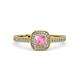 3 - Aellai Princess Cut Pink Tourmaline and Diamond Halo Engagement Ring 