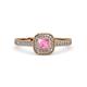 3 - Aellai Princess Cut Pink Tourmaline and Diamond Halo Engagement Ring 