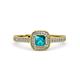 3 - Aellai Princess Cut London Blue Topaz and Diamond Halo Engagement Ring 