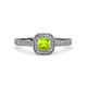 3 - Aellai Princess Cut Peridot and Diamond Halo Engagement Ring 