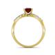 5 - Fenice Red Garnet and Diamond Bridal Set Ring 