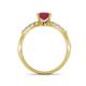 5 - Fenice Rhodolite Garnet and Diamond Bridal Set Ring 
