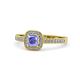 1 - Aellai Princess Cut Tanzanite and Diamond Halo Engagement Ring 