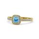 1 - Aellai Princess Cut Blue Topaz and Diamond Halo Engagement Ring 