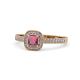 1 - Aellai Princess Cut Rhodolite Garnet and Diamond Halo Engagement Ring 