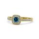 1 - Aellai Princess Cut Blue and White Diamond Halo Engagement Ring 