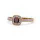 1 - Aellai Princess Cut Red Garnet and Diamond Halo Engagement Ring 