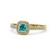 1 - Aellai Princess Cut London Blue Topaz and Diamond Halo Engagement Ring 