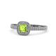 1 - Aellai Princess Cut Peridot and Diamond Halo Engagement Ring 
