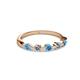 2 - Keva 3.00 mm Blue Topaz and Diamond 5 Stone Wedding Band 