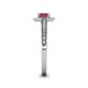 5 - Aellai Princess Cut Rhodolite Garnet and Diamond Halo Engagement Ring 
