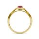 6 - Aellai Princess Cut Rhodolite Garnet and Diamond Halo Engagement Ring 