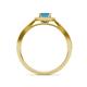 6 - Aellai Princess Cut London Blue Topaz and Diamond Halo Engagement Ring 