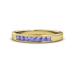 Kathiryn Tanzanite Stone Wedding Band Tanzanite Stone Channel Set Womens Wedding Band Stackable ctw K Yellow Gold