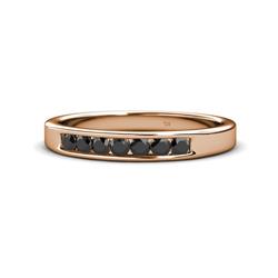 Kathiryn Black Diamond Stone Wedding Band Black Diamond Stone Channel Set Womens Wedding Band Stackable ctw K Rose Gold