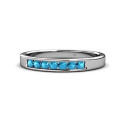 Kathiryn London Blue Topaz Stone Wedding Band London Blue Topaz Stone Channel Set Womens Wedding Band Stackable ctw K White Gold