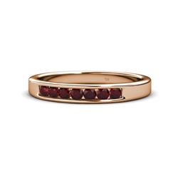 Kathiryn Red Garnet Stone Wedding Band Red Garnet Stone Channel Set Womens Wedding Band Stackable ctw K Rose Gold