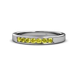 Kathiryn Yellow Diamond Stone Wedding Band Yellow Diamond Stone Channel Set Womens Wedding Band Stackable ctw K White Gold