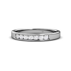 Kathiryn White Sapphire Stone Wedding Band White Sapphire Stone Channel Set Womens Wedding Band Stackable ctw Platinum