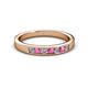 2 - Kathiryn 2.70 mm Pink Sapphire and Diamond 7 Stone Wedding Band 