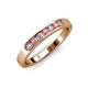 3 - Kathiryn 2.70 mm Pink Tourmaline and Diamond 7 Stone Wedding Band 