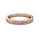 2 - Kathiryn 2.70 mm Pink Tourmaline and Diamond 7 Stone Wedding Band 