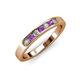 3 - Kathiryn 2.70 mm Amethyst and Diamond 7 Stone Wedding Band 