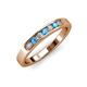 3 - Kathiryn 2.70 mm Blue Topaz and Diamond 7 Stone Wedding Band 