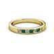 2 - Kathiryn 2.70 mm Emerald and Diamond 7 Stone Wedding Band 