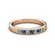 2 - Kathiryn 2.70 mm Blue and White Diamond 7 Stone Wedding Band 