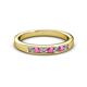 2 - Kathiryn 2.70 mm Pink Sapphire and Diamond 7 Stone Wedding Band 