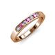 3 - Kathiryn 2.70 mm Pink Sapphire and Diamond 7 Stone Wedding Band 