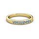 2 - Kathiryn 2.70 mm Aquamarine and Diamond 7 Stone Wedding Band 