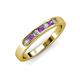 3 - Kathiryn 2.70 mm Amethyst and Diamond 7 Stone Wedding Band 