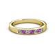 2 - Kathiryn 2.70 mm Amethyst and Diamond 7 Stone Wedding Band 