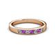 2 - Kathiryn 2.70 mm Amethyst and Diamond 7 Stone Wedding Band 