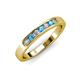 3 - Kathiryn 2.70 mm Blue Topaz and Diamond 7 Stone Wedding Band 