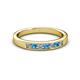 2 - Kathiryn 2.70 mm Blue Topaz and Diamond 7 Stone Wedding Band 