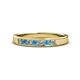 1 - Kathiryn 2.70 mm Blue Topaz and Diamond 7 Stone Wedding Band 