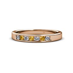Kathiryn Citrine and Diamond Stone Wedding Band Citrine and Diamond Stone Channel Set Womens Wedding Band Stackable ctw K Rose Gold