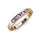 3 - Kathiryn 2.70 mm Iolite and Diamond 7 Stone Wedding Band 