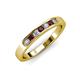 3 - Kathiryn 2.70 mm Red Garnet and Diamond 7 Stone Wedding Band 